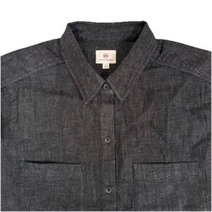 AG Adriano Goldschmied Button Up Shirt Womens Small Black Denim Casual New